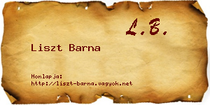 Liszt Barna névjegykártya